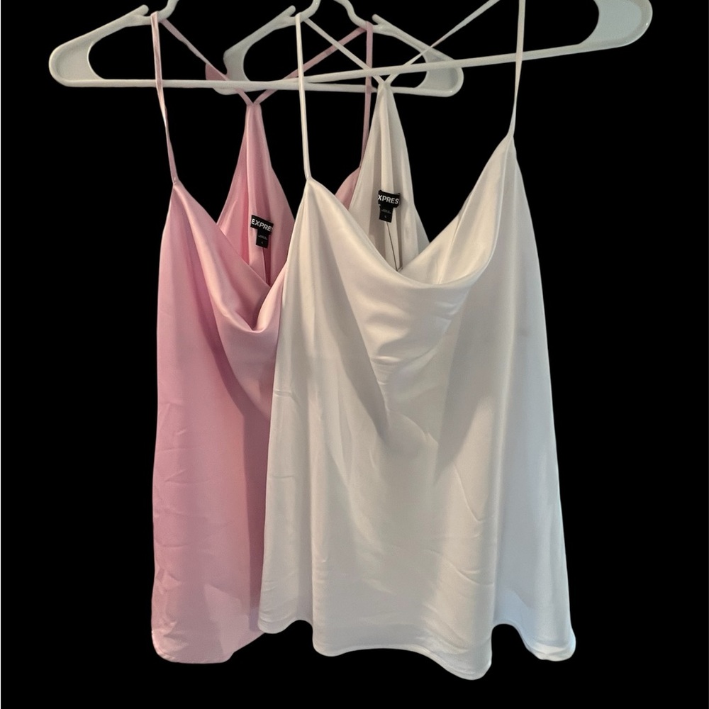 Express Pink and White Camisoles